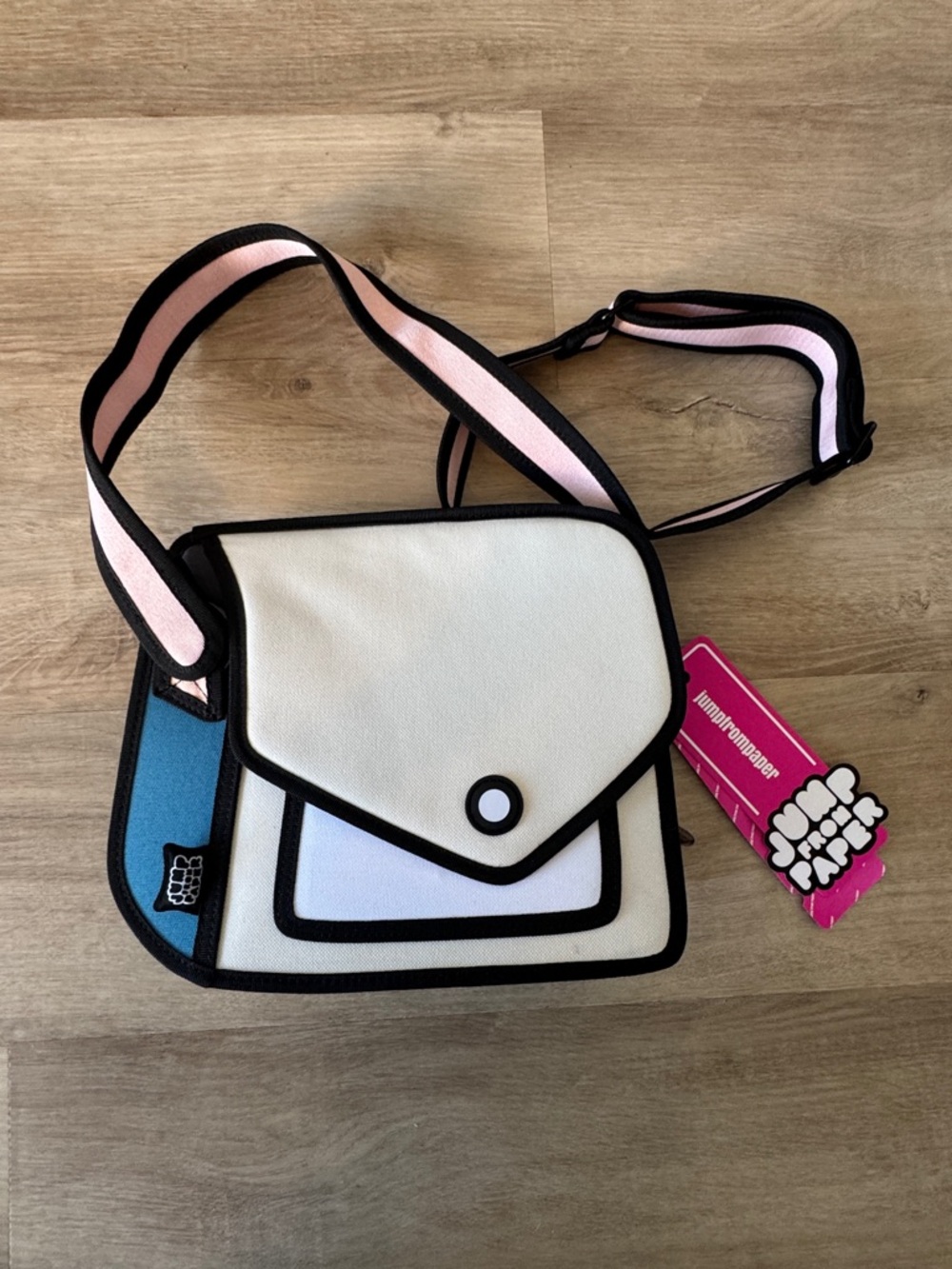 Jump From Paper Fun and Playful 2D Shoulder Bag NWT